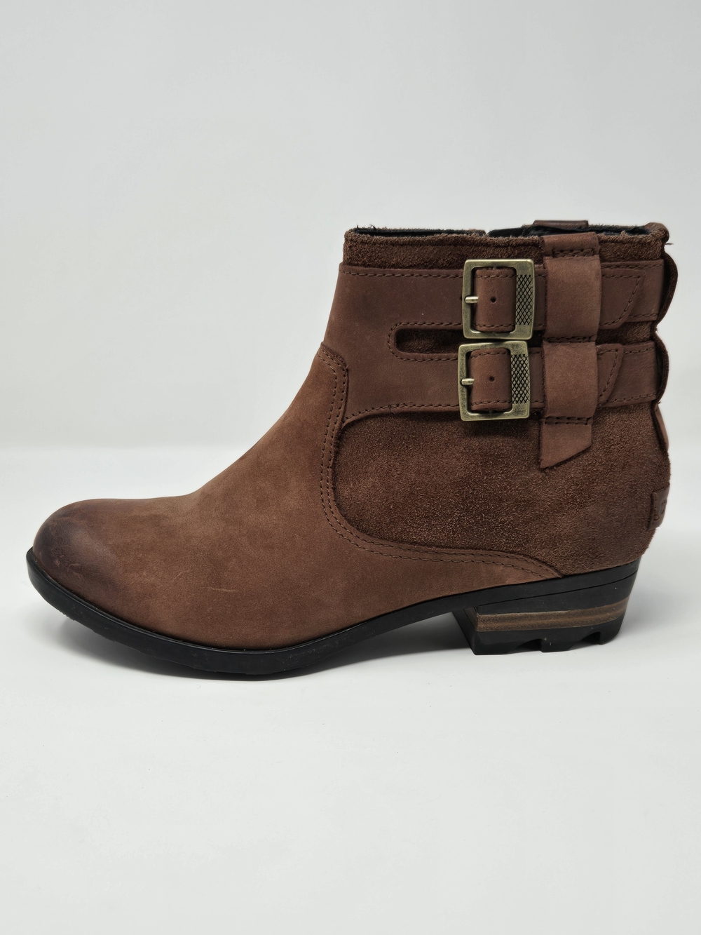 Sorel Brown Suede Buckle Ankle Booties - Size 8